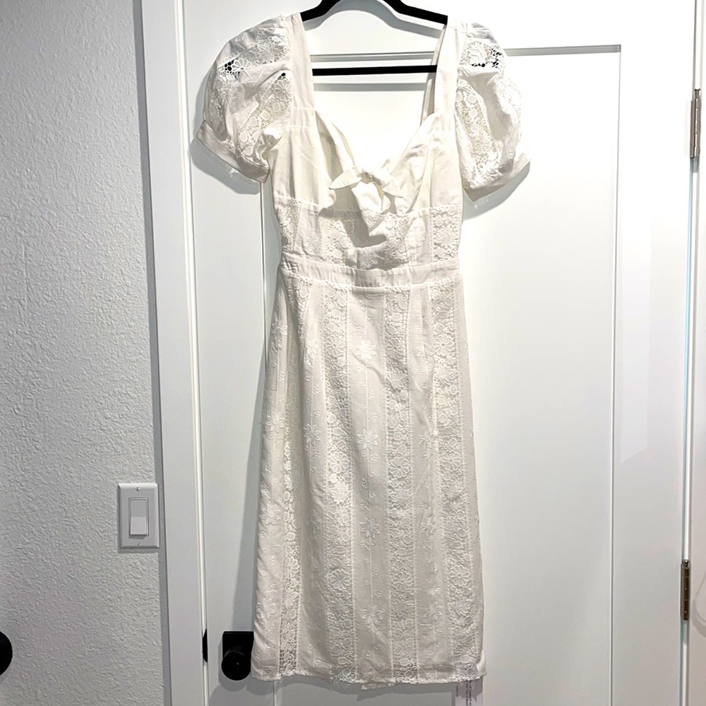 Yumi Kim midi white lace open back dress